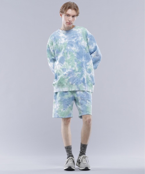 MANASTASH（マナスタッシュ）の「MANASTASH/マナスタッシュ　TIE DYE SWEAT SHORTS（その他パンツ・メンズ・レッド/サックスブルー/ブラック・M/L/XL/2XL）」の4枚目の写真