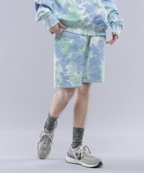 MANASTASH（マナスタッシュ）の「MANASTASH/マナスタッシュ　TIE DYE SWEAT SHORTS（その他パンツ・メンズ・レッド/サックスブルー/ブラック・M/L/XL/2XL）」の5枚目の写真