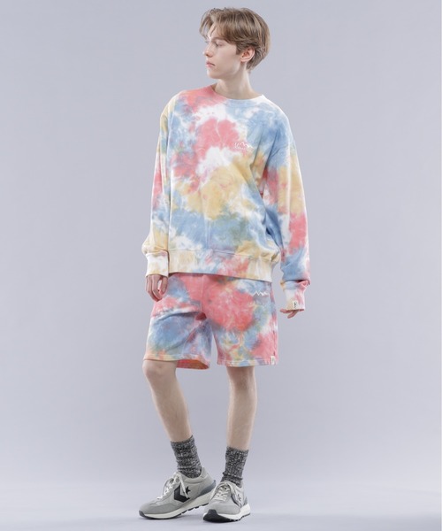 MANASTASH（マナスタッシュ）の「MANASTASH/マナスタッシュ　TIE DYE SWEAT SHORTS（その他パンツ・メンズ・レッド/サックスブルー/ブラック・M/L/XL/2XL）」の6枚目の写真