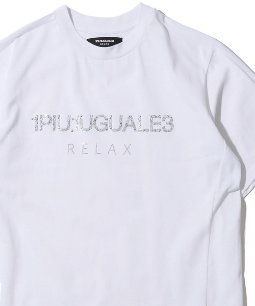 1PIU1UGUALE3 RELAX (ウノピゥウノウグァーレトレ リラックス)の「【1PIU1UGUALE3 RELAX】アニマル柄 / ラインストーン / メタリックロゴ アソートTシャツ(Tシャツ/カットソー・メンズ・ホワイト系1/ホワイト系2/ホワイト系3/ブラック系2/ブラック系1/ブラック系3・SMALL/MEDIUM/LARGE/X-LARGE)」の2枚目の写真