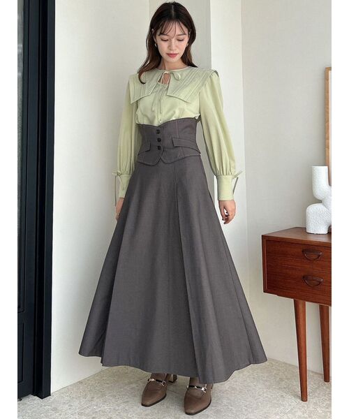 dazzlin（ダズリン）の「ベストコルセットレースアップスカート（スカート・レディース・ブラウン/チャコールグレー/グリーン・SMALL/MEDIUM）」の18枚目の写真