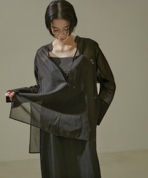 SALON adam et rope' | オーガニックコットンシアースリット深Vネックシャツ(シャツ/ブラウス)