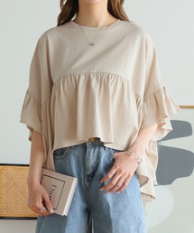 LAFFMO | ハーフスリーブティアードブラウス(Tシャツ/カットソー)