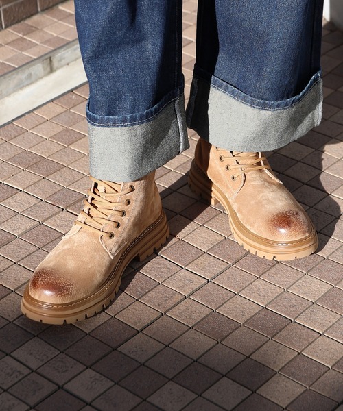 shoes365(シューズスリーシックスファイヴ)の「【shoes365】砂漠仕様ワークショートブーツ(ブーツ・メンズ・グレー/ブラウン・26.5cm/26.0cm/27.0cm/24.5cm/25.0cm/25.5cm)」の1枚目の写真