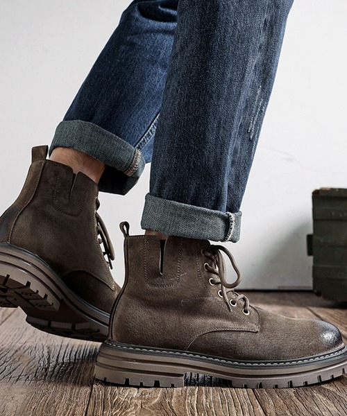 shoes365(シューズスリーシックスファイヴ)の「【shoes365】砂漠仕様ワークショートブーツ(ブーツ・メンズ・グレー/ブラウン・26.5cm/26.0cm/27.0cm/24.5cm/25.0cm/25.5cm)」の7枚目の写真