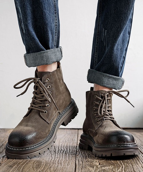 shoes365(シューズスリーシックスファイヴ)の「【shoes365】砂漠仕様ワークショートブーツ(ブーツ・メンズ・グレー/ブラウン・26.5cm/26.0cm/27.0cm/24.5cm/25.0cm/25.5cm)」の5枚目の写真