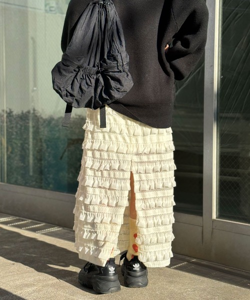 CIAOPANIC（チャオパニック）の「フリルレースＩラインスカート（スカート・レディース・ブラック/ホワイト/ライム・FREE）」の18枚目の写真