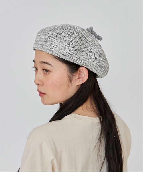 OVERRIDE(オーバーライド)の「OVERRIDE MIX LONGMITUAMI BERET / オーバーライド(ハンチング/ベレー帽・レディース・グレー/ブラック/イエロー・58cm)」の15枚目の写真