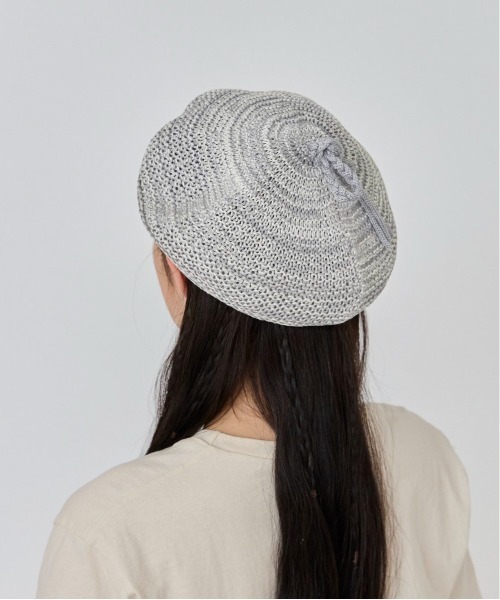 OVERRIDE(オーバーライド)の「OVERRIDE MIX LONGMITUAMI BERET / オーバーライド(ハンチング/ベレー帽・レディース・グレー/ブラック/イエロー・58cm)」の16枚目の写真