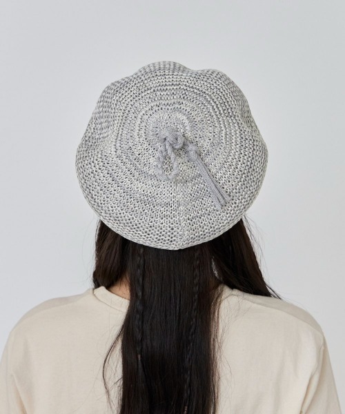 OVERRIDE(オーバーライド)の「OVERRIDE MIX LONGMITUAMI BERET / オーバーライド(ハンチング/ベレー帽・レディース・グレー/ブラック/イエロー・58cm)」の17枚目の写真