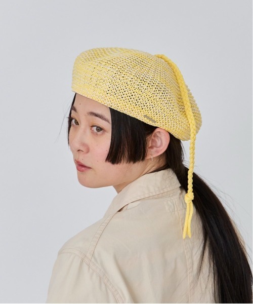 OVERRIDE(オーバーライド)の「OVERRIDE MIX LONGMITUAMI BERET / オーバーライド(ハンチング/ベレー帽・レディース・グレー/ブラック/イエロー・58cm)」の21枚目の写真