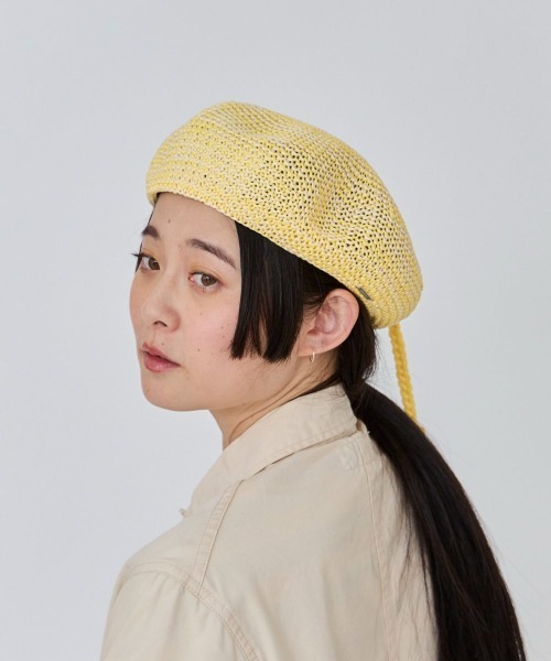 OVERRIDE(オーバーライド)の「OVERRIDE MIX LONGMITUAMI BERET / オーバーライド(ハンチング/ベレー帽・レディース・グレー/ブラック/イエロー・58cm)」の22枚目の写真