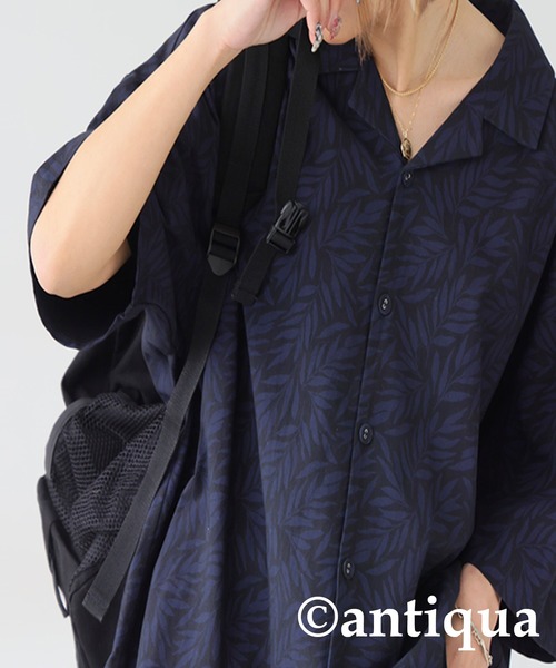 antiqua(アンティカ)の「リーフ柄シャツ(シャツ/ブラウス・レディース・ベージュ系その他/ブラック系その他・FREE)」の13枚目の写真