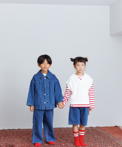 LOWRYS FARM(ローリーズファーム)の「ブークレニットベスト 100822(ベスト・キッズ・ブルー/イエロー/ホワイト・150cm/140cm/130cm/120cm/110cm)」の22枚目の写真