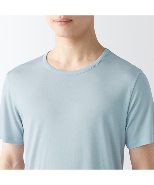 無印良品(ムジルシリョウヒン)の「紳士 ひんやりなめらか クルーネック半袖Tシャツ(インナーウェア/肌着・メンズ・ネイビー/ホワイト/スモーキーグリーン系/ブラック/グレー・XL/L/M/S/XS)」の11枚目の写真