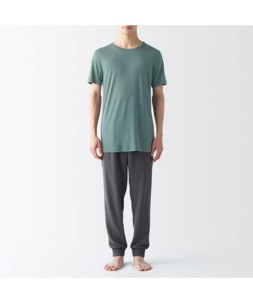 無印良品(ムジルシリョウヒン)の「紳士 ひんやりなめらか クルーネック半袖Tシャツ(インナーウェア/肌着・メンズ・ネイビー/ホワイト/スモーキーグリーン系/ブラック/グレー・XL/L/M/S/XS)」の14枚目の写真