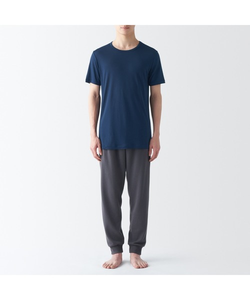 無印良品(ムジルシリョウヒン)の「紳士 ひんやりなめらか クルーネック半袖Tシャツ(インナーウェア/肌着・メンズ・ネイビー/ホワイト/スモーキーグリーン系/ブラック/グレー・XL/L/M/S/XS)」の9枚目の写真