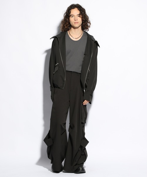 HARE（ハレ）の「【SET UP対応】コンパクトフードブルゾン(HARE)（テーラードジャケット・メンズ・ブラック/カーキ・FREE）」の5枚目の写真