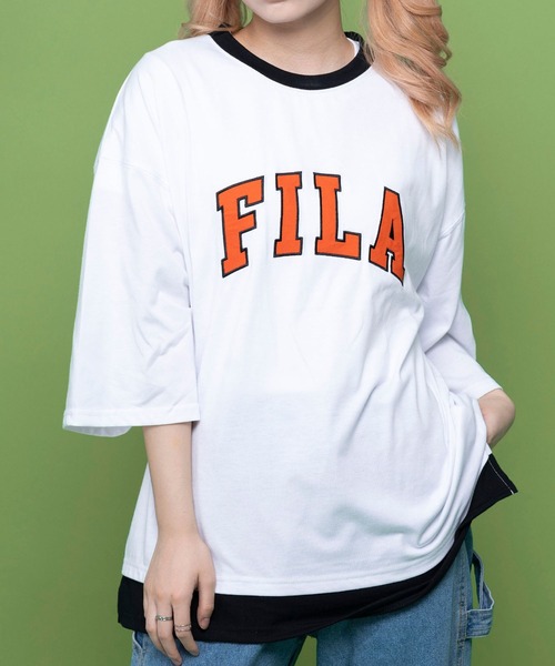 【美品】FILA ロゴ Tシャツとスコートセットアップ FILA フィラ レディース ゲームシャツ VL2697 ＆ スコート