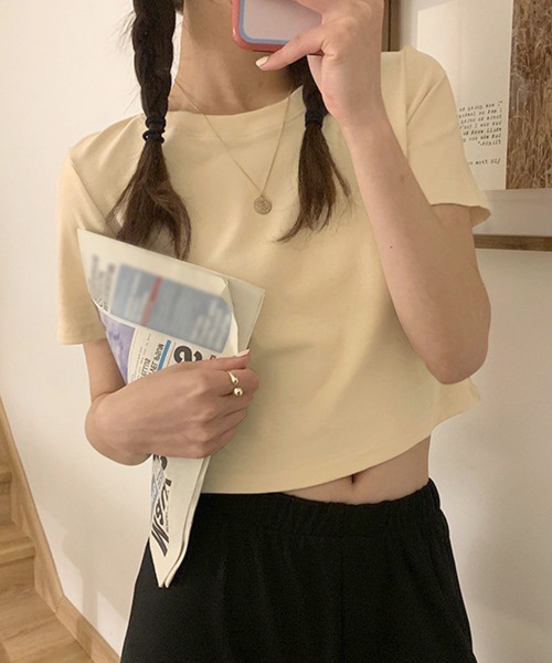 ヒスミニ　新作完売Tシャツ　ショート丈Tシャツ ヘソだし ヒスミニ 新作完売Tシャツ ショート丈Tシャツ ヘソだし