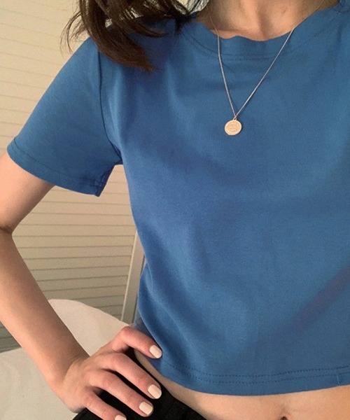 セール】ショート丈tシャツ へそ出し 8色 夏（Tシャツ