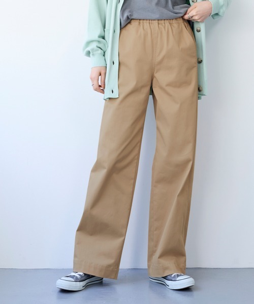 SMILE LAND（スマイルランド）の「<大きいサイズ> すごのびストレッチツイルカーブパンツ（ゆったりヒップ）（チノパンツ・レディース・ライトグレー/ブラック/ベージュ/グレー/カーキ系・LL/3L/4L/5L/L）」の4枚目の写真