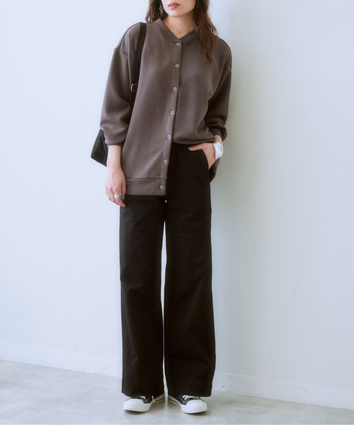 SMILE LAND（スマイルランド）の「<大きいサイズ> すごのびストレッチツイルカーブパンツ（ゆったりヒップ）（チノパンツ・レディース・ライトグレー/ブラック/ベージュ/グレー/カーキ系・LL/3L/4L/5L/L）」の13枚目の写真