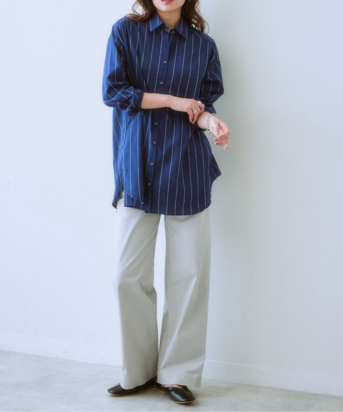 SMILE LAND（スマイルランド）の「<大きいサイズ> すごのびストレッチツイルカーブパンツ（ゆったりヒップ）（チノパンツ・レディース・ライトグレー/ブラック/ベージュ/グレー/カーキ系・LL/3L/4L/5L/L）」の6枚目の写真