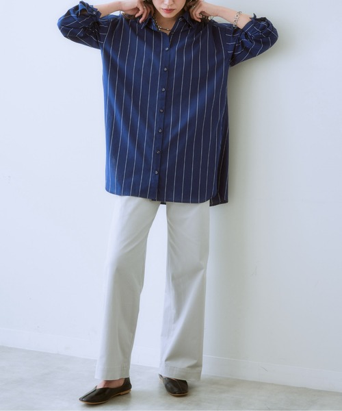 SMILE LAND（スマイルランド）の「<大きいサイズ> すごのびストレッチツイルカーブパンツ（ゆったりヒップ）（チノパンツ・レディース・ライトグレー/ブラック/ベージュ/グレー/カーキ系・LL/3L/4L/5L/L）」の8枚目の写真