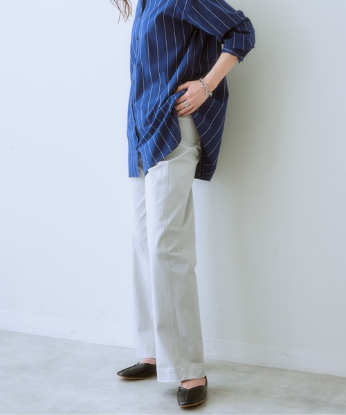 SMILE LAND（スマイルランド）の「<大きいサイズ> すごのびストレッチツイルカーブパンツ（ゆったりヒップ）（チノパンツ・レディース・ライトグレー/ブラック/ベージュ/グレー/カーキ系・LL/3L/4L/5L/L）」の10枚目の写真