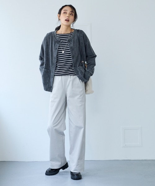 SMILE LAND（スマイルランド）の「<大きいサイズ> すごのびストレッチツイルカーブパンツ（ゆったりヒップ）（チノパンツ・レディース・ライトグレー/ブラック/ベージュ/グレー/カーキ系・LL/3L/4L/5L/L）」の19枚目の写真