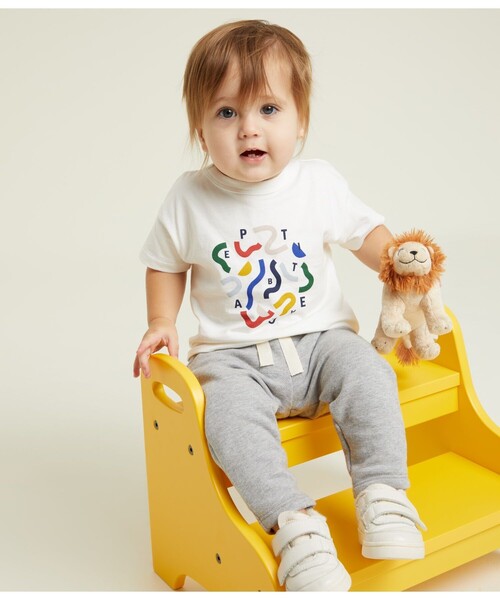PETIT BATEAU(プチバトー)の「プリント半袖Tシャツ(Tシャツ/カットソー・キッズ・オフホワイト/ネイビー/ホワイト/ブルー系その他/イエロー・36MONTH/18MONTH/12MONTH/24MONTH)」の2枚目の写真