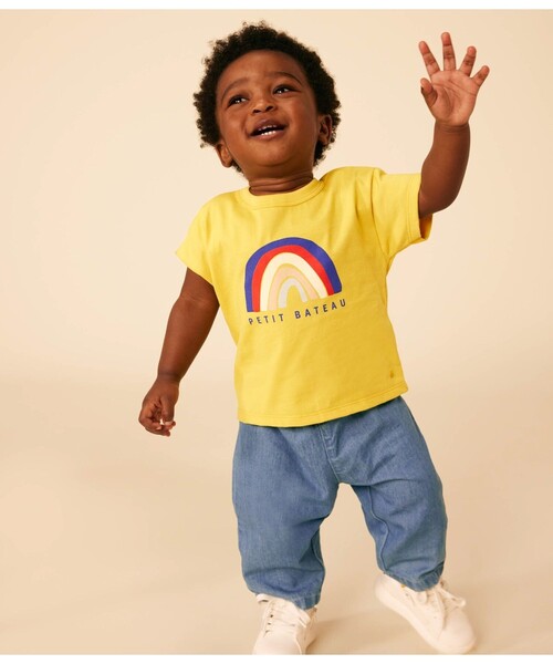 PETIT BATEAU(プチバトー)の「プリント半袖Tシャツ(Tシャツ/カットソー・キッズ・オフホワイト/ネイビー/ホワイト/ブルー系その他/イエロー・36MONTH/18MONTH/12MONTH/24MONTH)」の5枚目の写真