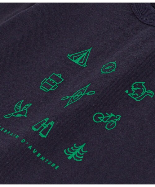 PETIT BATEAU(プチバトー)の「プリント半袖Tシャツ(Tシャツ/カットソー・キッズ・オフホワイト/ネイビー/ホワイト/ブルー系その他/イエロー・36MONTH/18MONTH/12MONTH/24MONTH)」の6枚目の写真