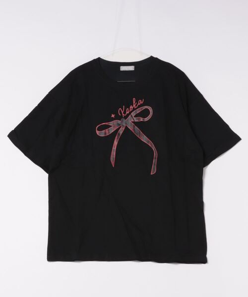 DIAVEL(ディアベル)の「韓国風 リボンデザイン半袖ビッグTシャツ(Tシャツ/カットソー・レディース・ホワイト/ブラック・M)」の17枚目の写真