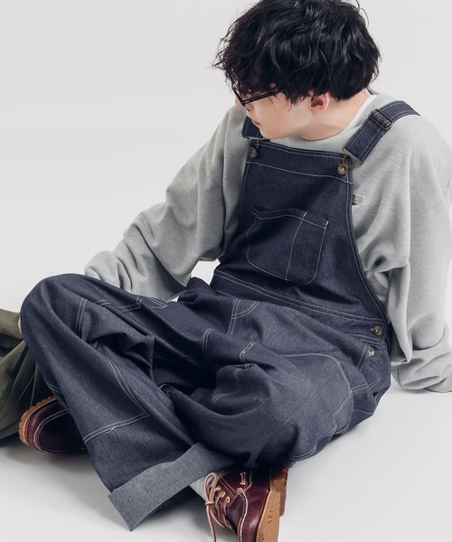 MUHET（ミュエータ）の「デニムオーバーオール（サロペット/オーバーオール・レディース・インディゴブルー/ブラック・X-LARGE/MEDIUM）」の2枚目の写真