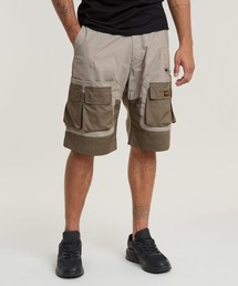 P-35T RELAXED CARGO SHORTS/異素材ミックスマルチポケットルーズカーゴショートパンツ