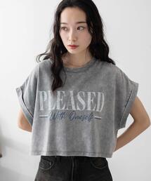 WEGO | WEGO/【24年春夏新作】ヴィンテージウォッシュロールアップショートTシャツ(Tシャツ/カットソー)