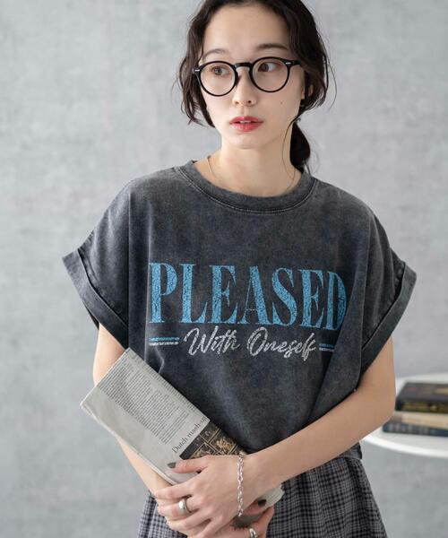 WEGO（ウィゴー）の「WEGO/ヴィンテージウォッシュロールアップショートTシャツ（Tシャツ/カットソー・レディース・スミクロ/グレー系その他/その他1/ブルー系その他・FREE）」の18枚目の写真