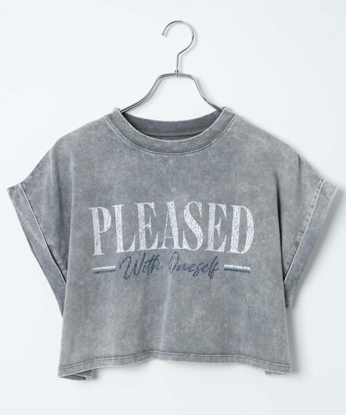WEGO（ウィゴー）の「WEGO/ヴィンテージウォッシュロールアップショートTシャツ（Tシャツ/カットソー・レディース・スミクロ/グレー系その他/その他1/ブルー系その他・FREE）」の15枚目の写真