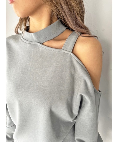 EGOIST（エゴイスト）の「カットアウトスウェットトップス（スウェット・レディース・ベージュ/ピンク/ブルー・FREE）」の9枚目の写真