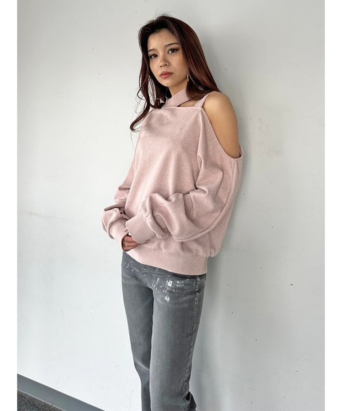 EGOIST（エゴイスト）の「カットアウトスウェットトップス（スウェット・レディース・ベージュ/ピンク/ブルー・FREE）」の14枚目の写真