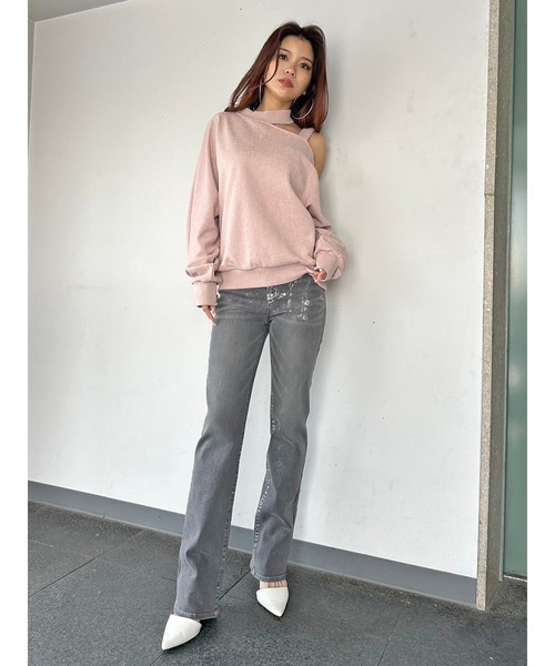 EGOIST（エゴイスト）の「カットアウトスウェットトップス（スウェット・レディース・ベージュ/ピンク/ブルー・FREE）」の15枚目の写真