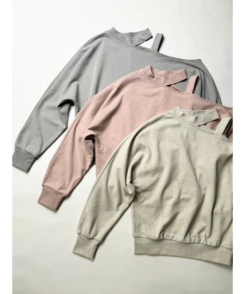 EGOIST（エゴイスト）の「カットアウトスウェットトップス（スウェット・レディース・ベージュ/ピンク/ブルー・FREE）」の21枚目の写真