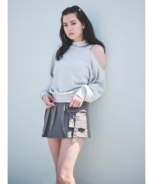 EGOIST（エゴイスト）の「カットアウトスウェットトップス（スウェット・レディース・ベージュ/ピンク/ブルー・FREE）」の22枚目の写真