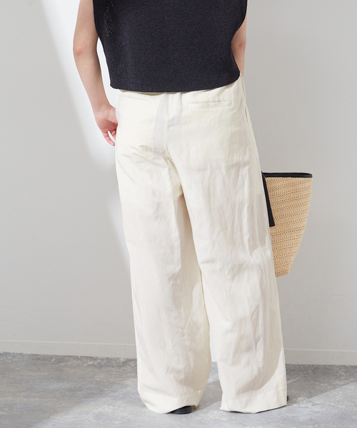 journal standard L'essage（ジャーナルスタンダードレサージュ）の「VISリネンタックイージーパンツ（その他パンツ・レディース・ブラック/ホワイト/ブラウン・36/38）」の22枚目の写真