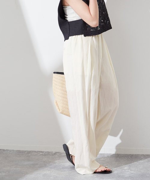 journal standard L'essage（ジャーナルスタンダードレサージュ）の「VISリネンタックイージーパンツ（その他パンツ・レディース・ブラック/ホワイト/ブラウン・36/38）」の21枚目の写真