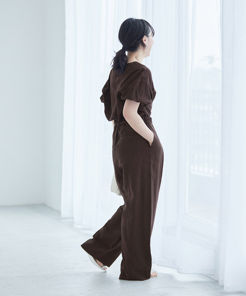 journal standard L'essage（ジャーナルスタンダードレサージュ）の「VISリネンタックイージーパンツ（その他パンツ・レディース・ブラック/ホワイト/ブラウン・36/38）」の19枚目の写真