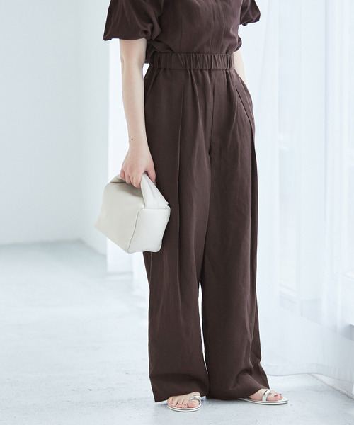 journal standard L'essage（ジャーナルスタンダードレサージュ）の「VISリネンタックイージーパンツ（その他パンツ・レディース・ブラック/ホワイト/ブラウン・36/38）」の18枚目の写真