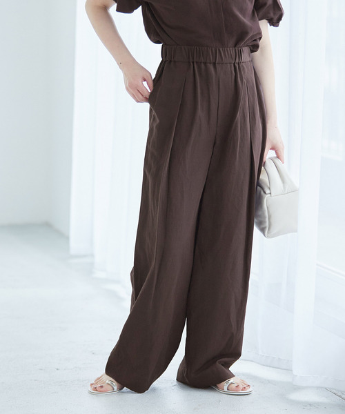 journal standard L'essage（ジャーナルスタンダードレサージュ）の「VISリネンタックイージーパンツ（その他パンツ・レディース・ブラック/ホワイト/ブラウン・36/38）」の17枚目の写真
